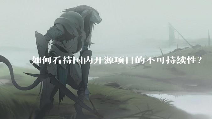 如何看待国内开源项目的不可持续性？